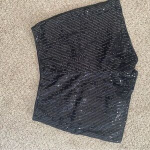 Black Sequin Shorts